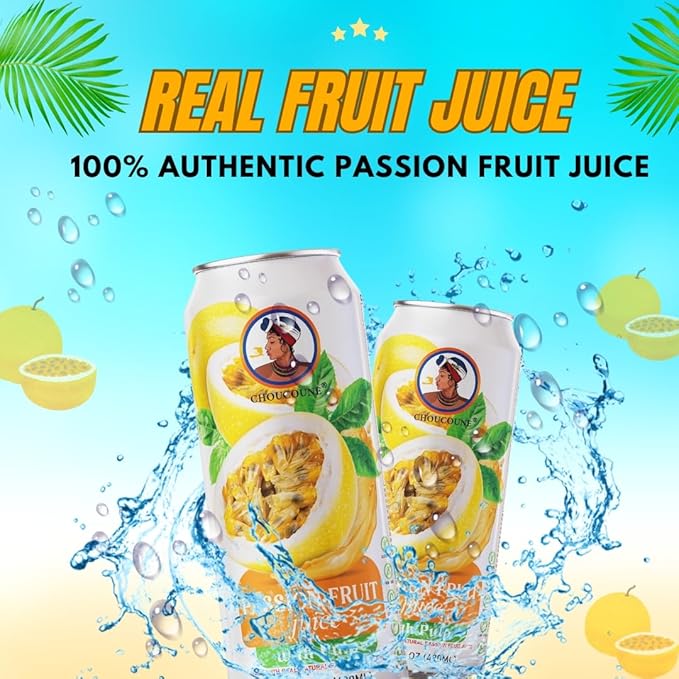 Choucoune Passion Fruit Juice 16.57oz (Pack of 12)