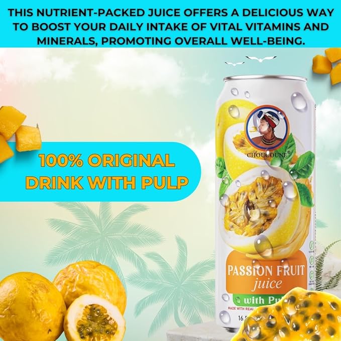 Choucoune Passion Fruit Juice 16.57oz (Pack of 12)