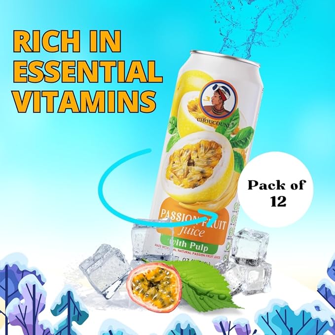 Choucoune Passion Fruit Juice 16.57oz (Pack of 12)