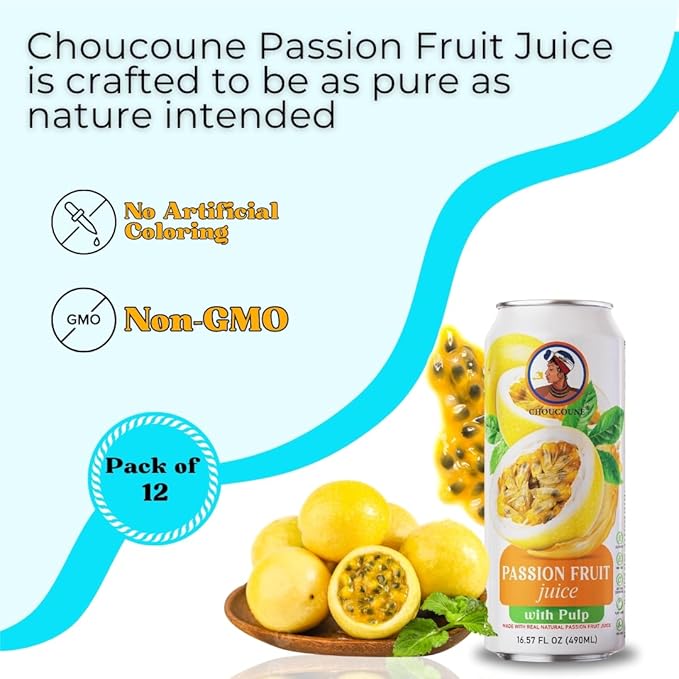 Choucoune Passion Real Fruit Juice – 16.57 fl oz – (Pack of 12)