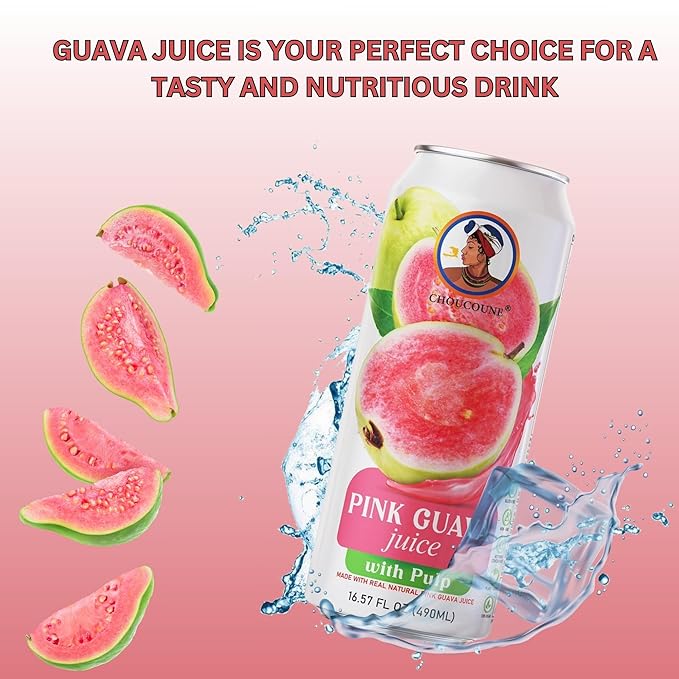 Choucoune Real Guayava Juice with Pulp – 16.57 fl oz  -(12 pack)